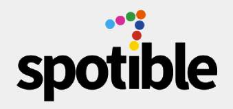 Spotible logo with colorful dots.